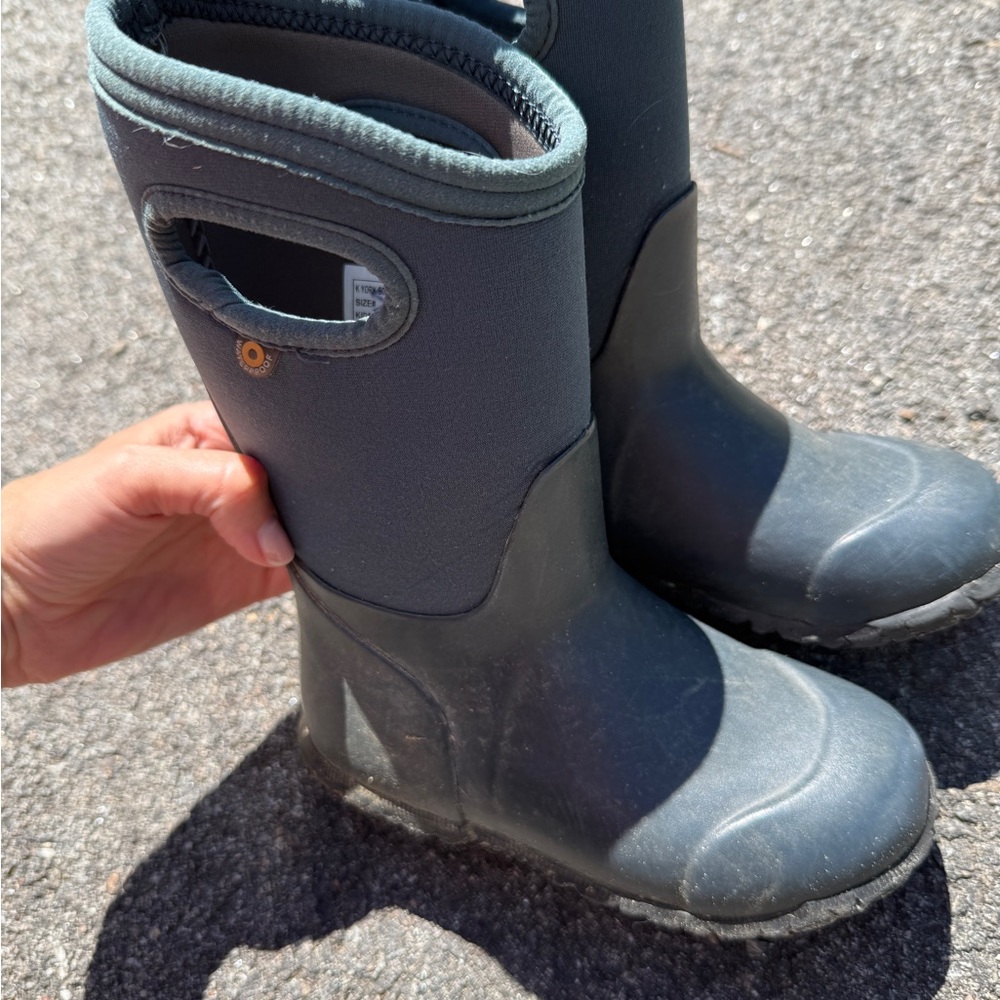 Bogs Kids Dark Gray/Black Waterproof Rain & Snow Boots